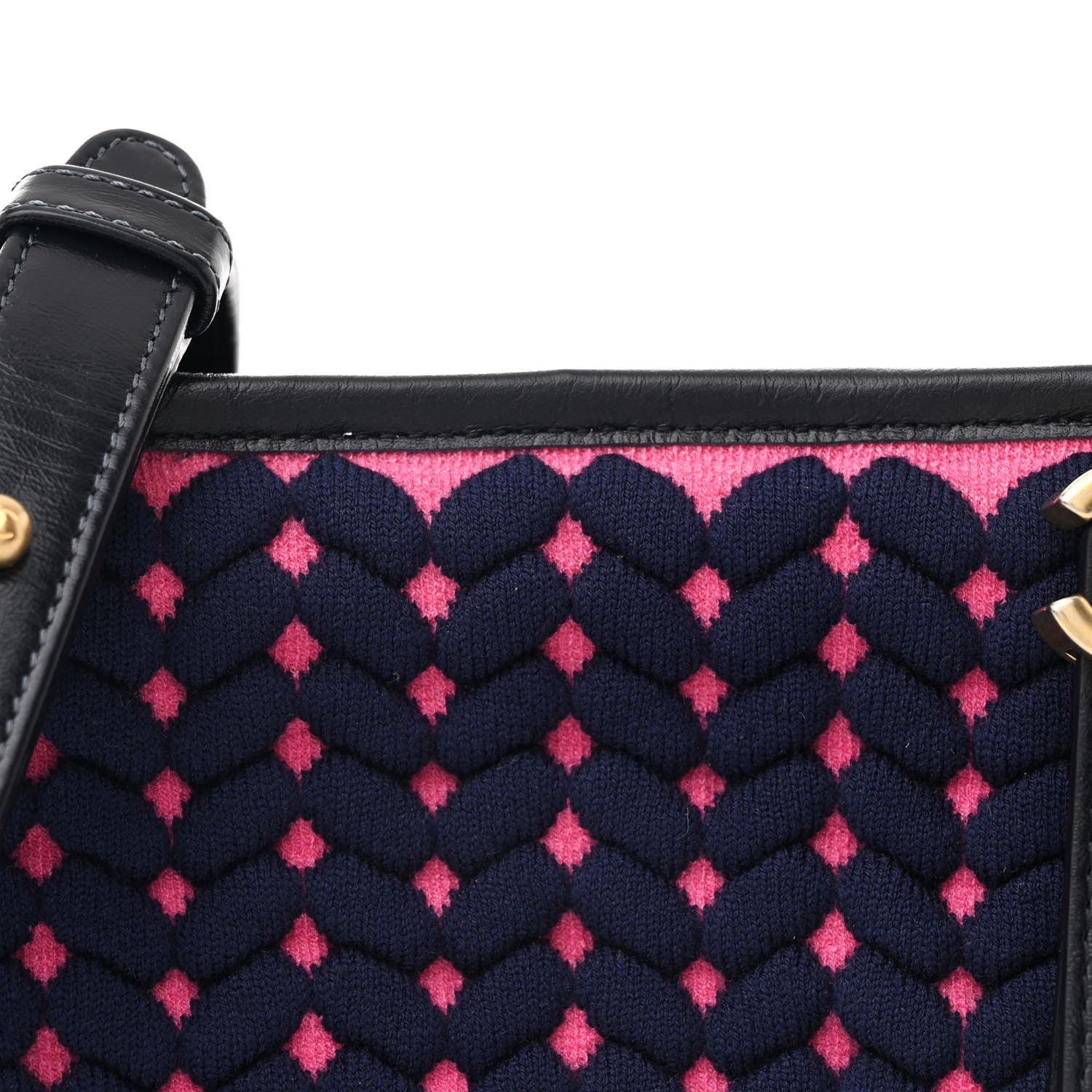 Wool Calfskin Small Gabrielle Hobo Dark Navy