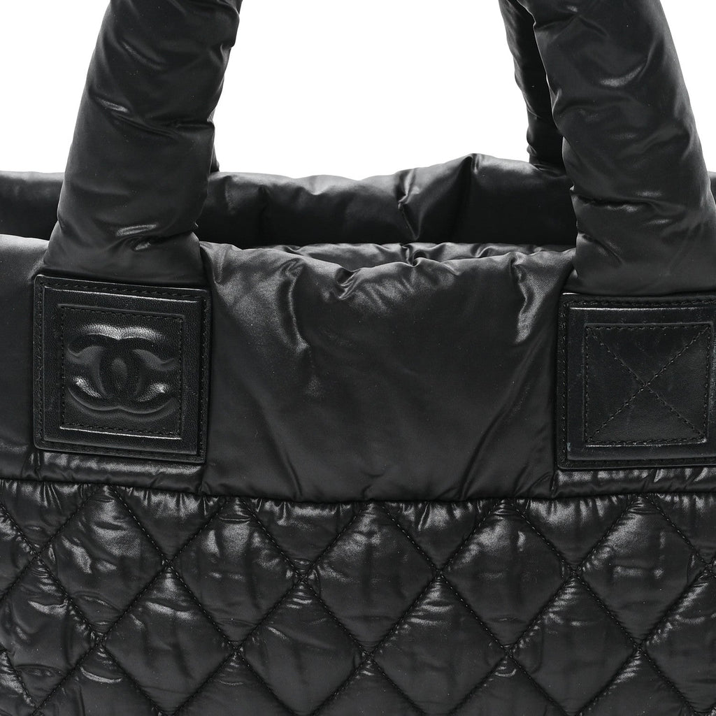 Nylon Coco Cocoon Zipped Tote Black