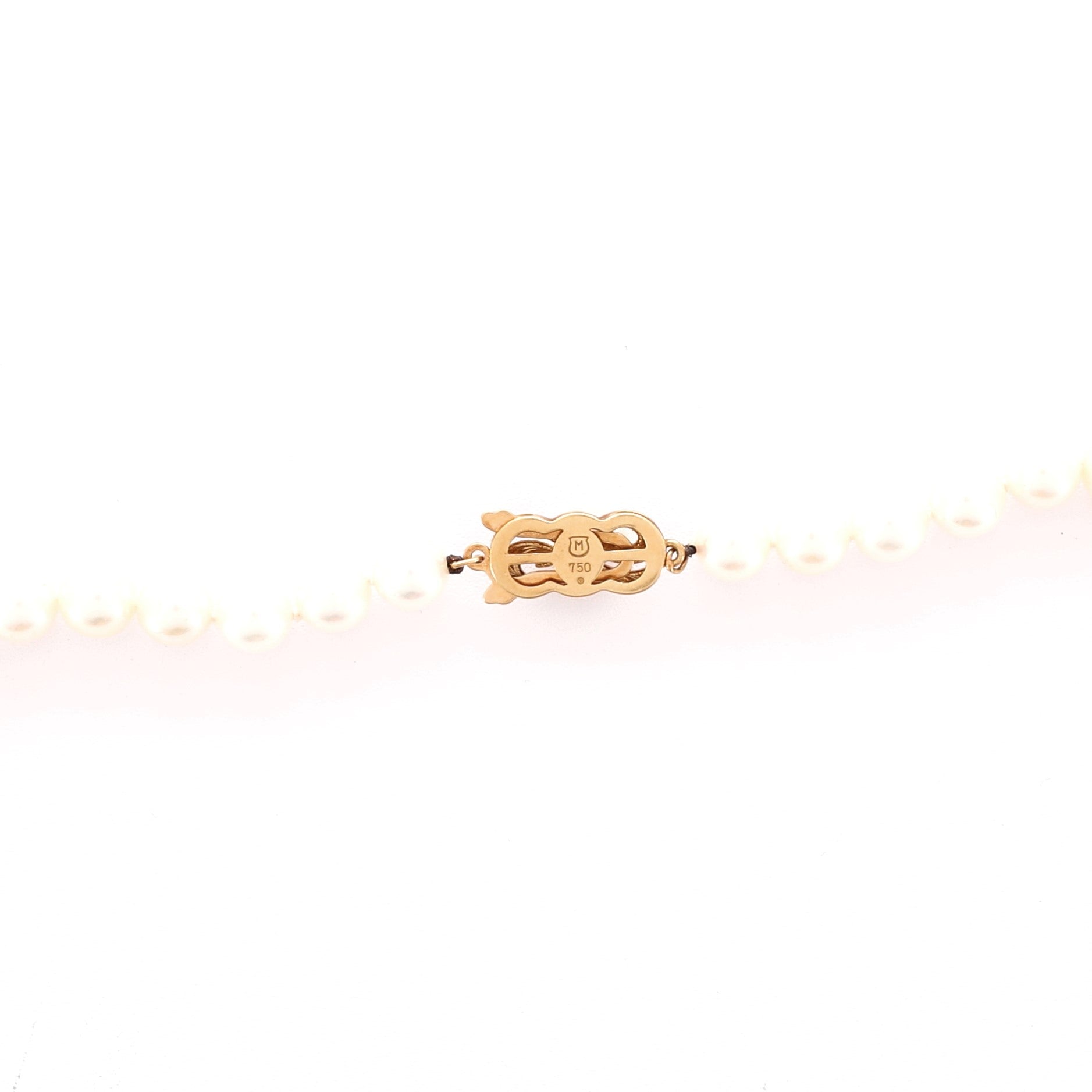 Cultured Pearl Choker Necklace Pearl with 18K Yellow Gold 7.0MM