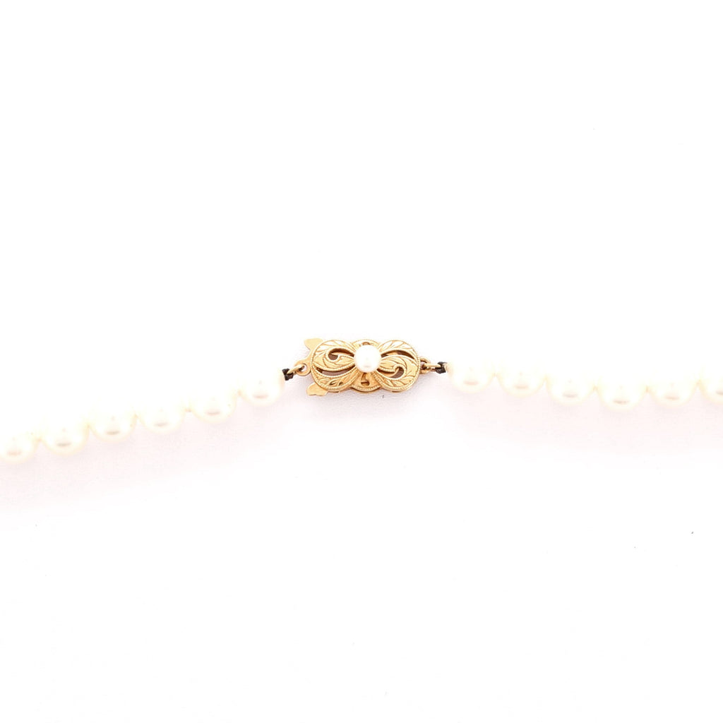 Cultured Pearl Choker Necklace Pearl with 18K Yellow Gold 7.0MM