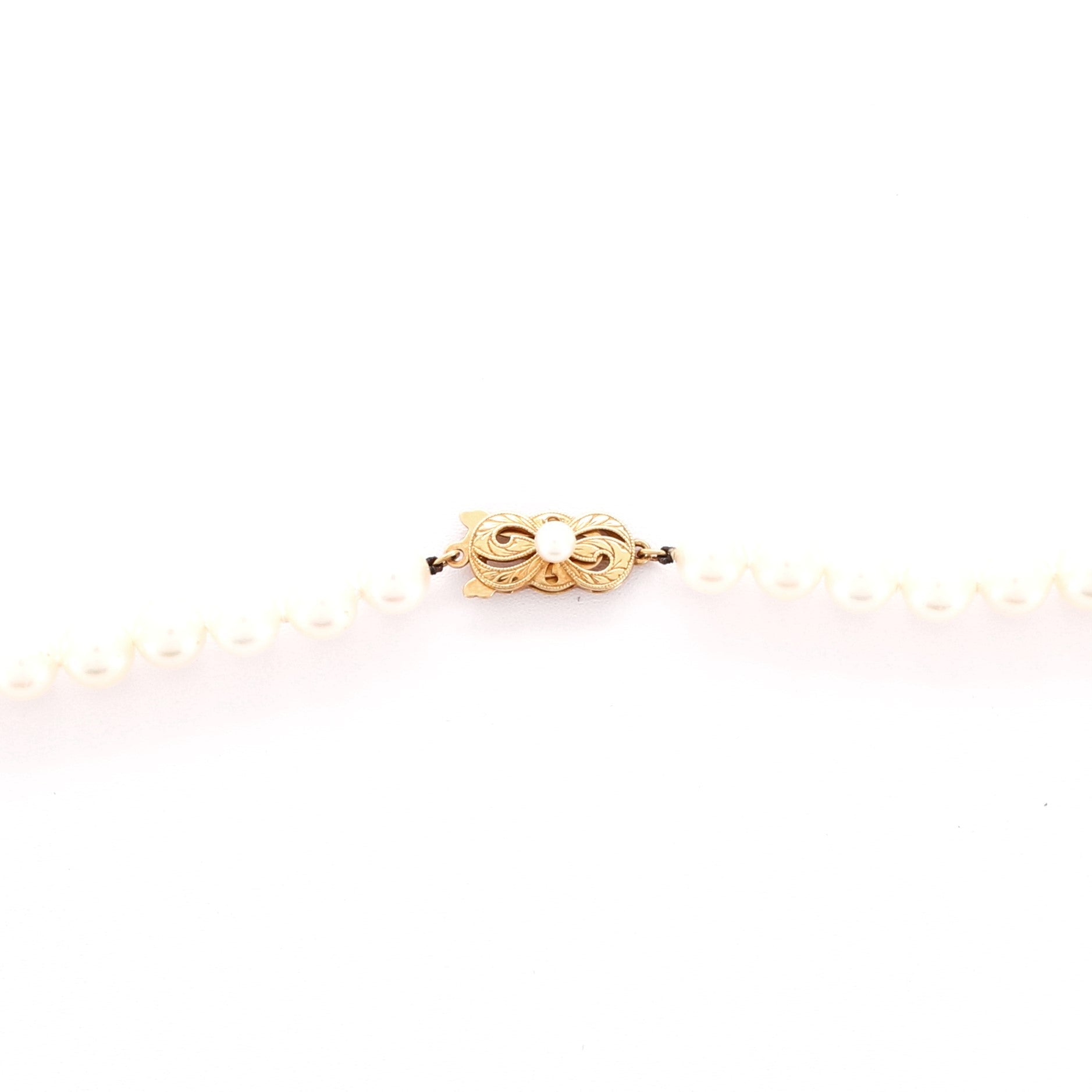 Cultured Pearl Choker Necklace Pearl with 18K Yellow Gold 7.0MM