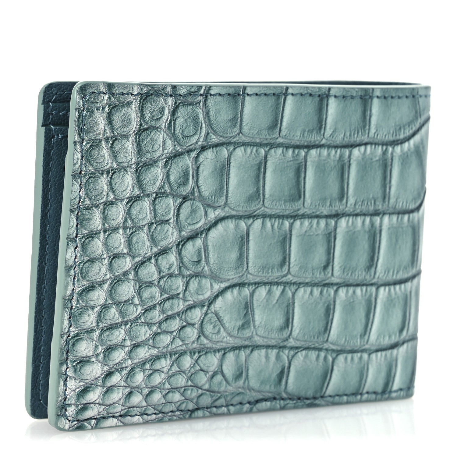 Crocodile Multiple Wallet Blue Pool