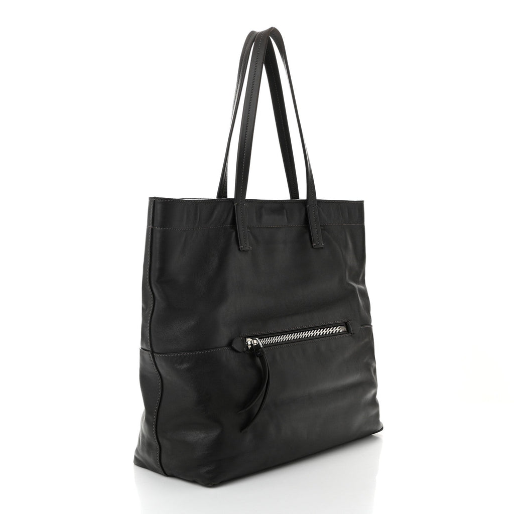 Vitello Soft Calfskin Shopping Tote Ebano