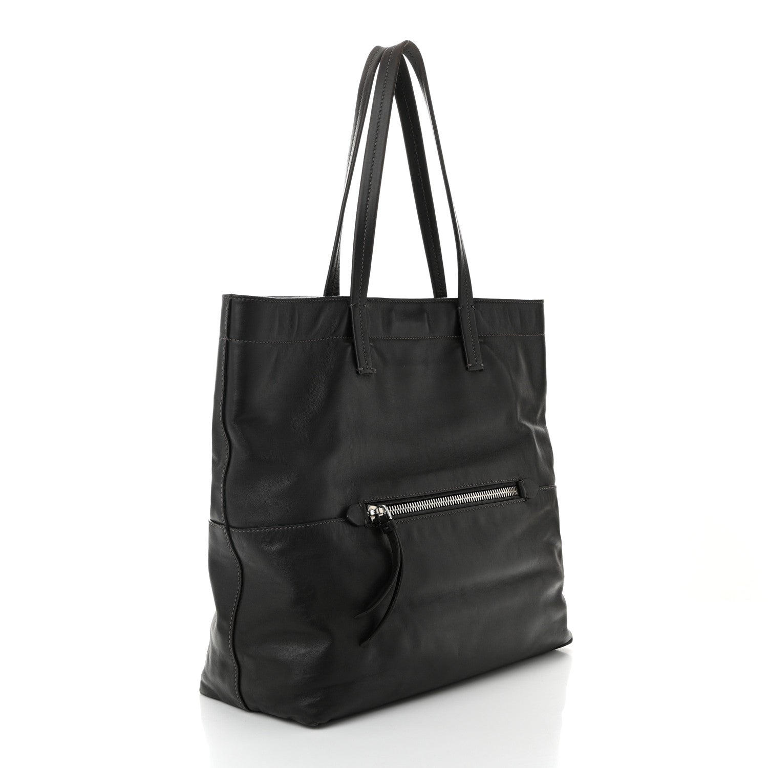 Vitello Soft Calfskin Shopping Tote Ebano
