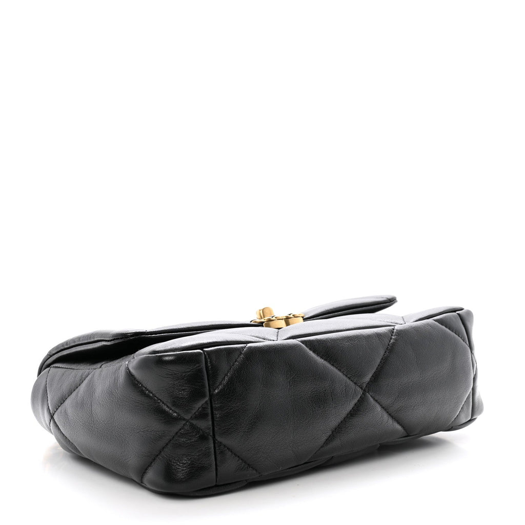 Lambskin Quilted Medium Chanel 19 Flap Black