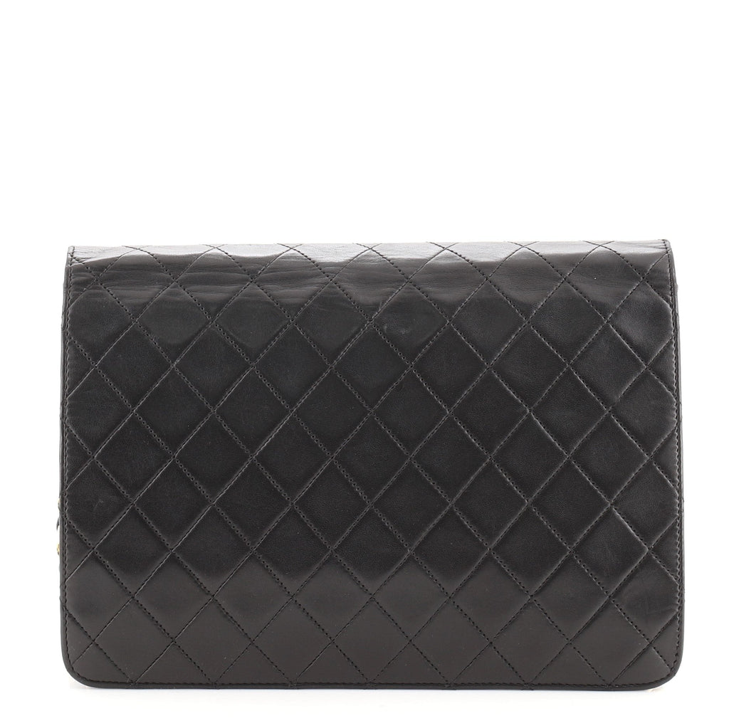 Vintage Clutch with Chain Quilted Leather Medium