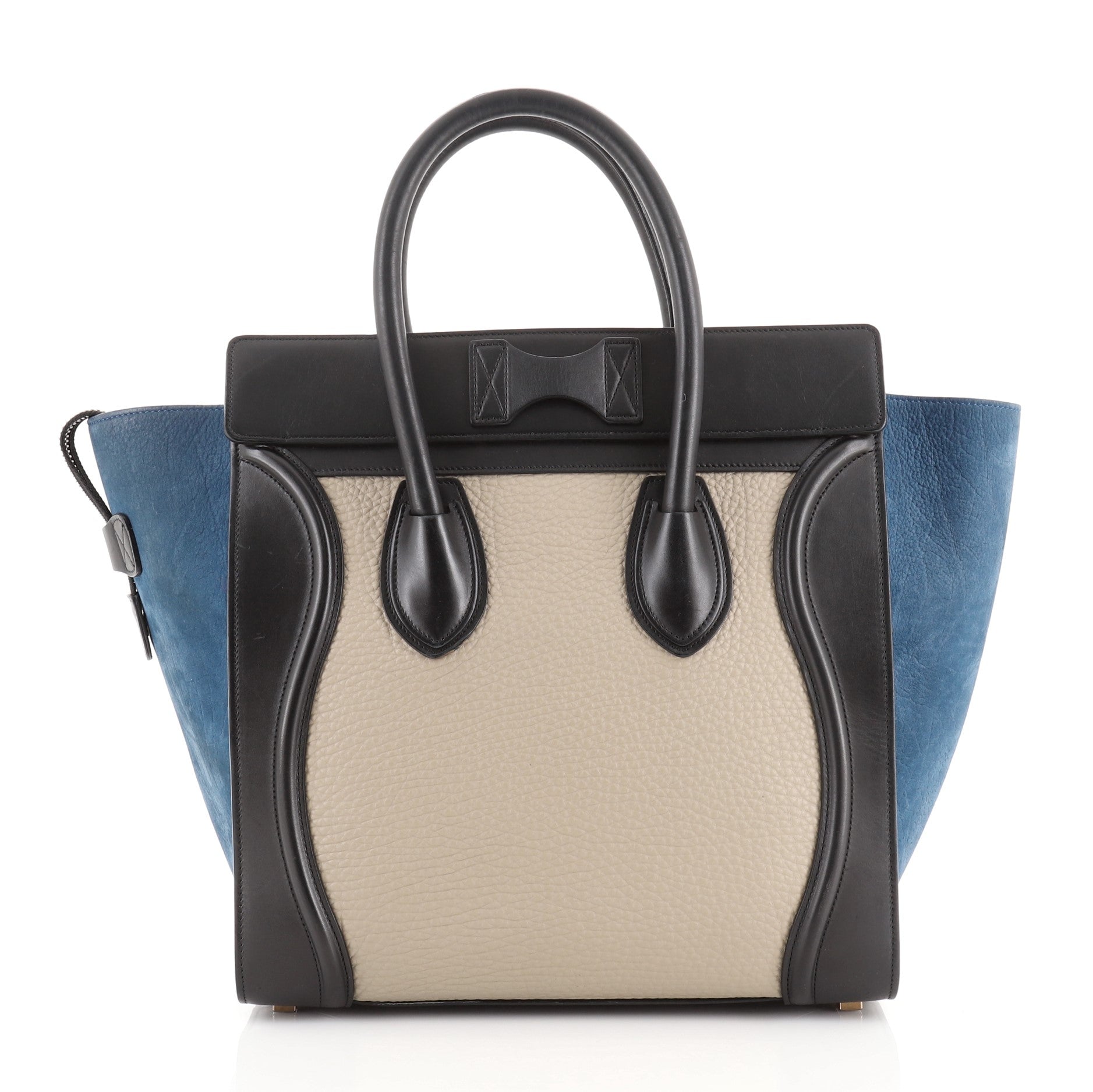 Tricolor Luggage Bag Leather Mini