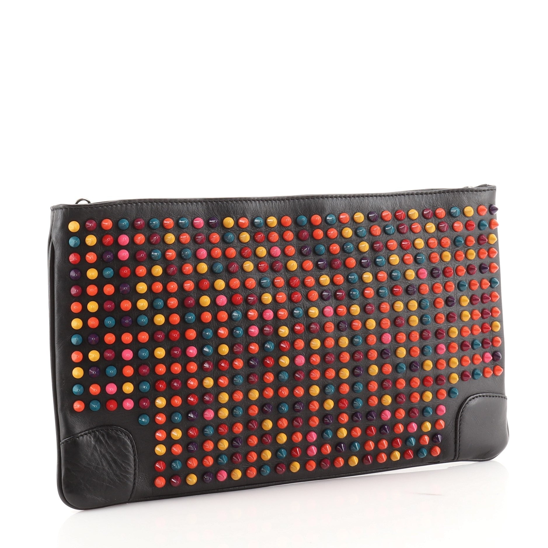 Loubiposh Clutch Spiked Leather
