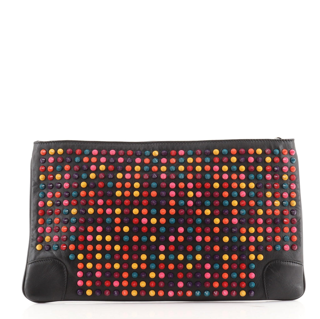 Loubiposh Clutch Spiked Leather