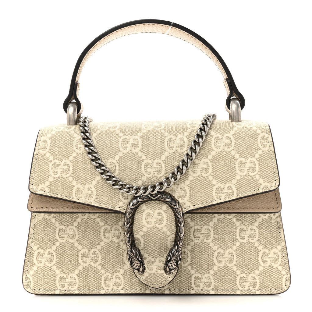 GG Supreme Monogram Mini Dionysus Top Handle Bag Beige Mystic White Oatmeal