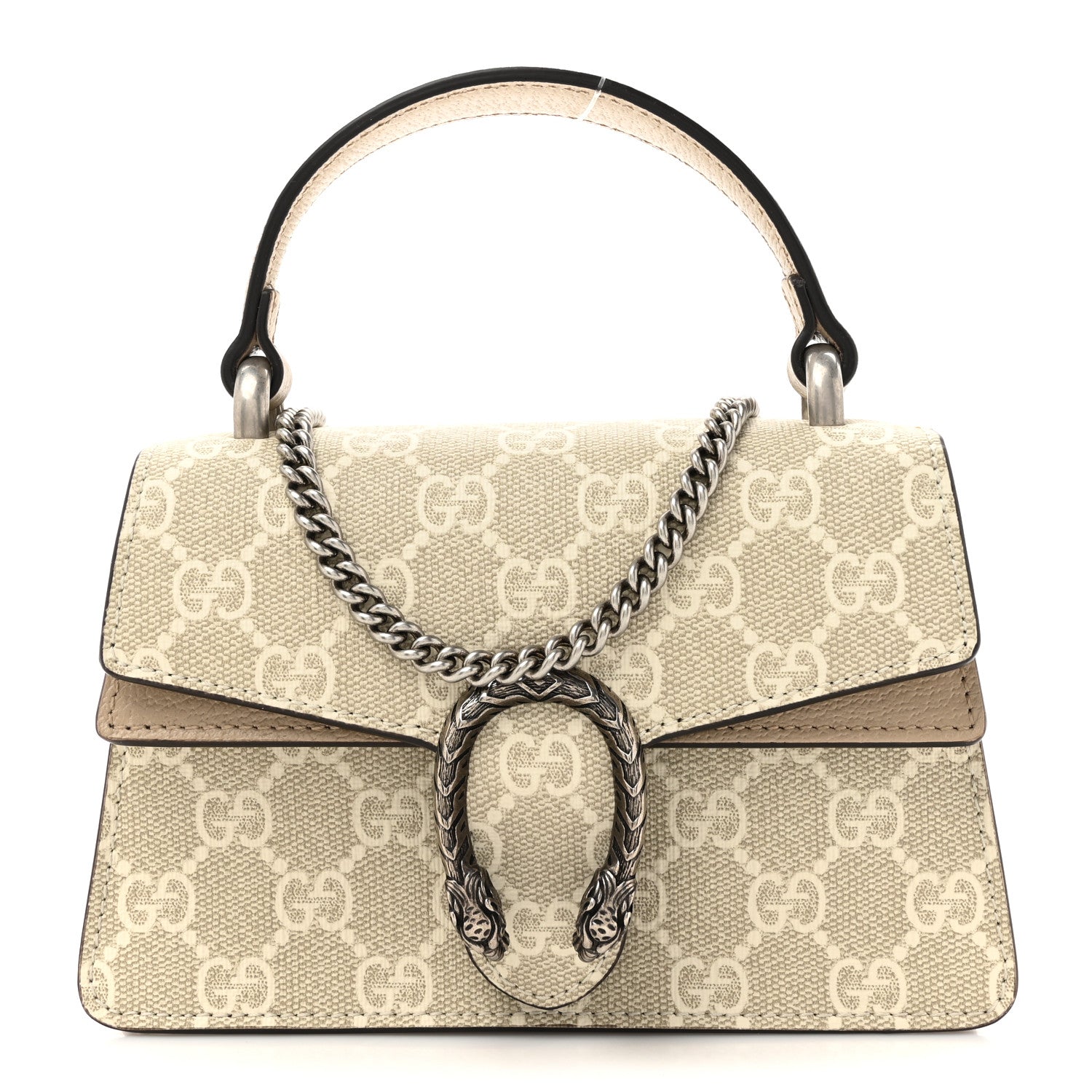 GG Supreme Monogram Mini Dionysus Top Handle Bag Beige Mystic White Oatmeal