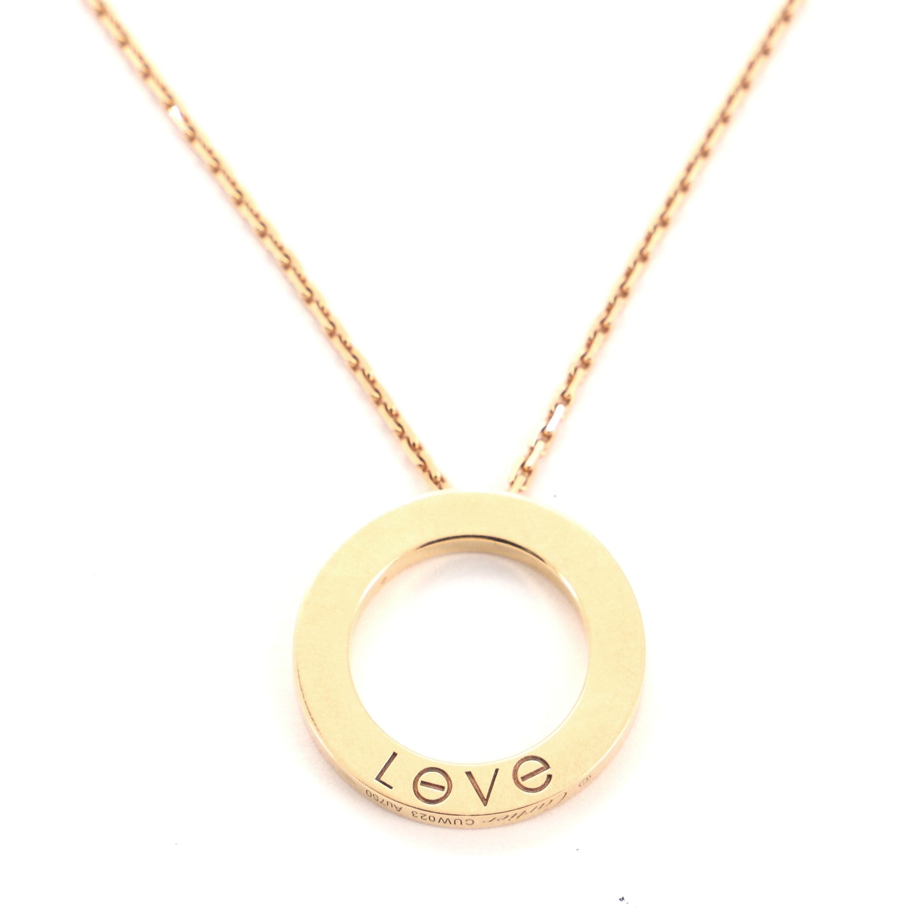 3 Diamonds Love Pendant Necklace 18K Rose Gold and Diamonds