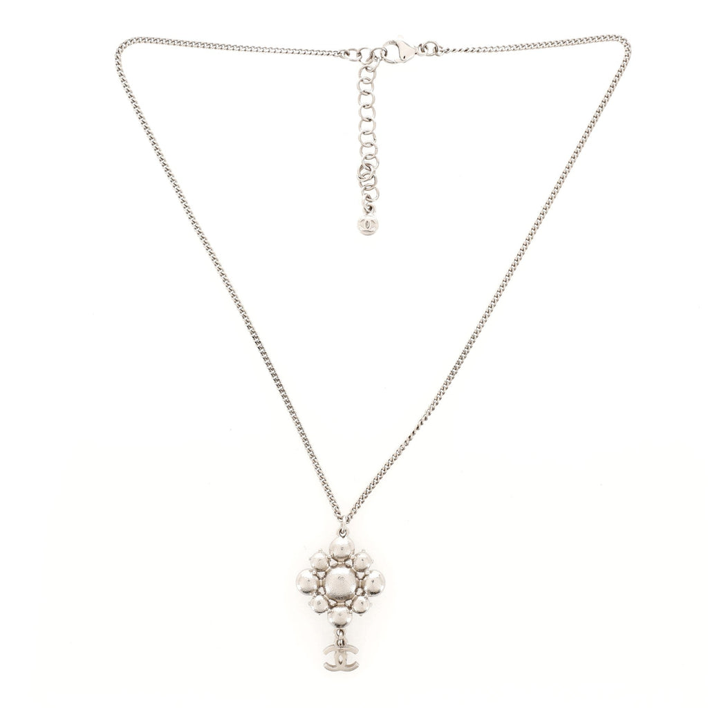 CC Cluster Pendant Necklace Crystal Embellished Metal