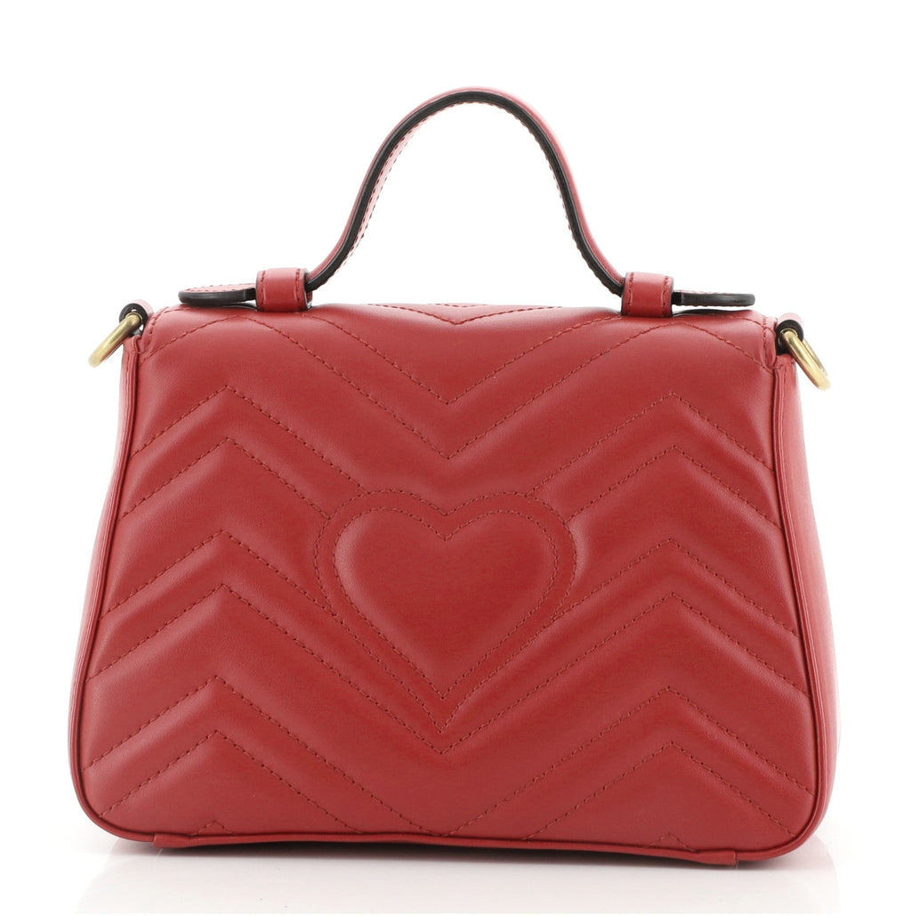 GG Marmont Top Handle Flap Bag Matelasse Leather Mini