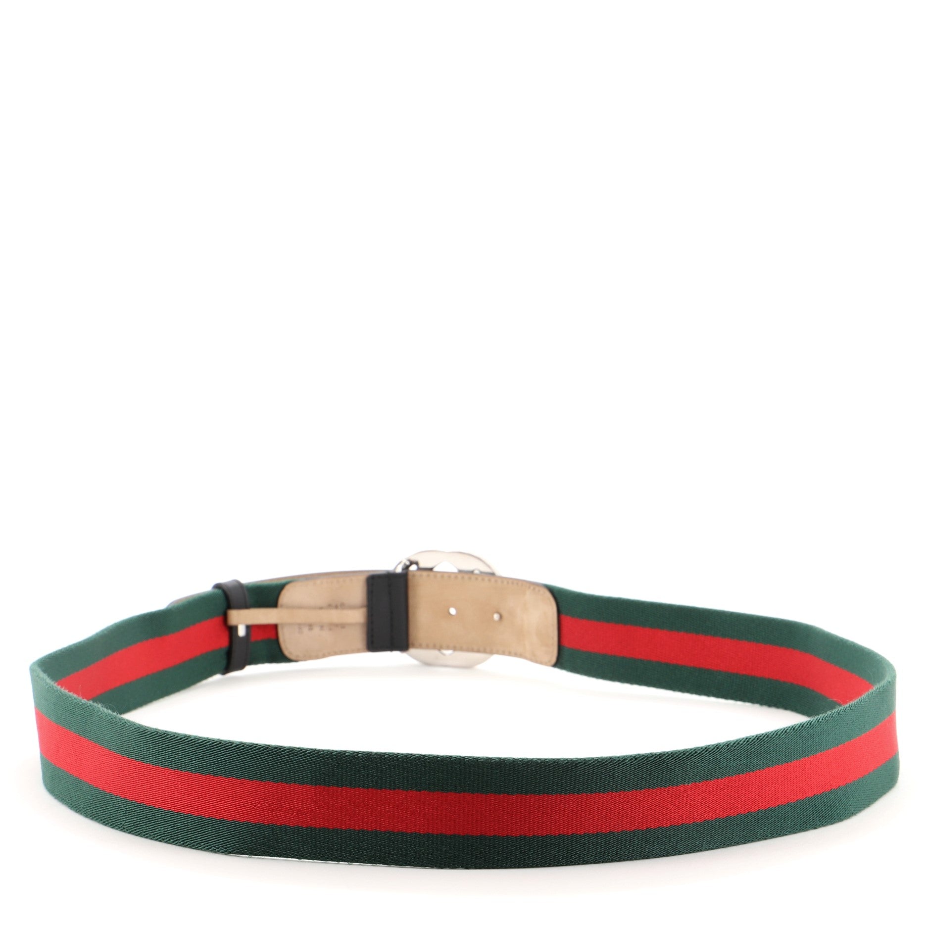 Interlocking G Web Belt Canvas and Leather Wide 90