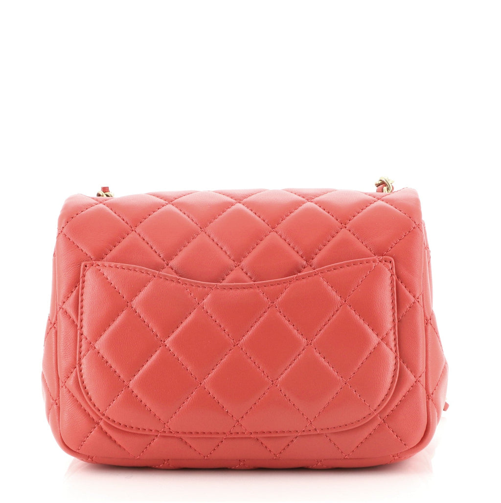 Pearl Crush Square Flap Bag Quilted Lambskin Mini