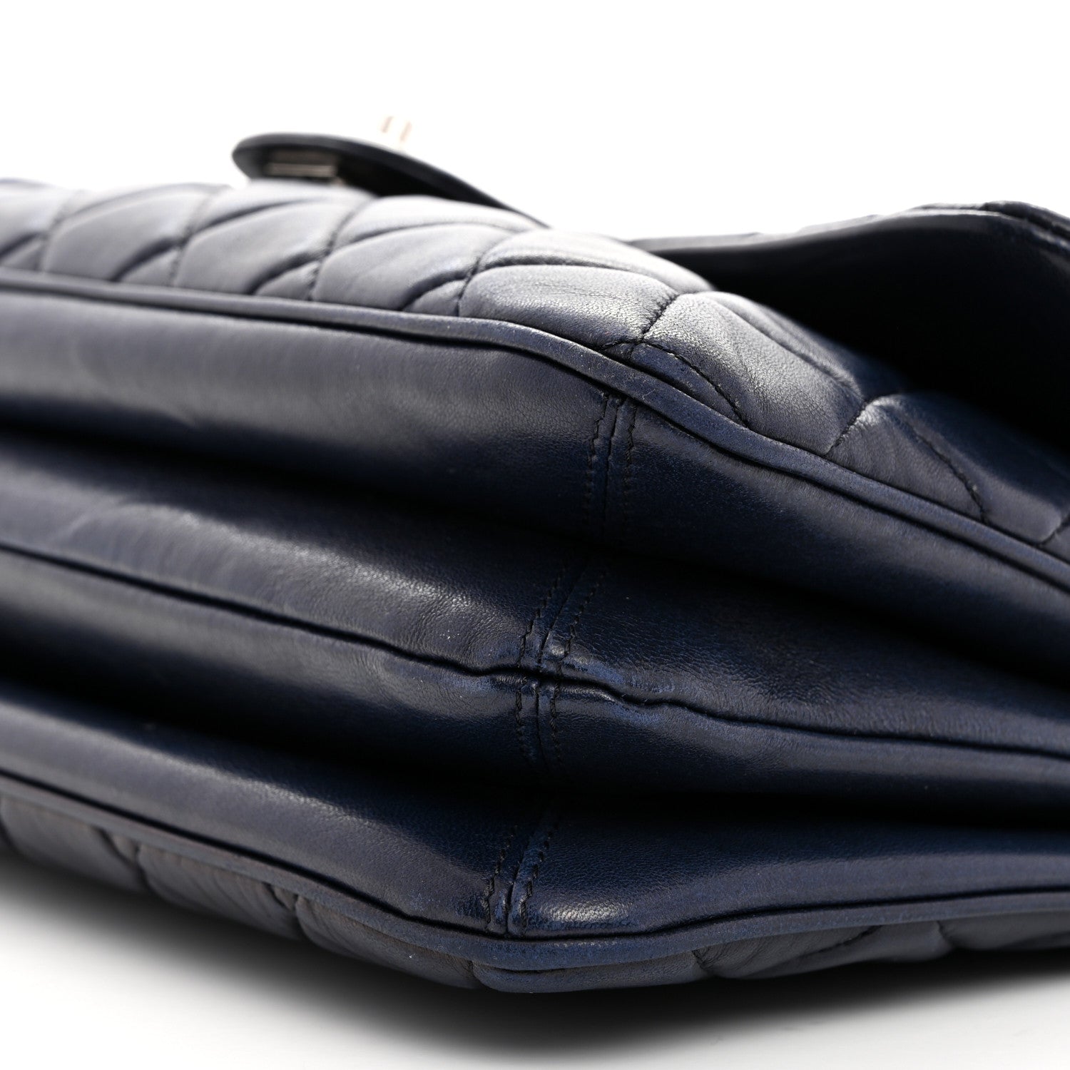 Lambskin Quilted Jumbo Chanel 3 Flap Navy