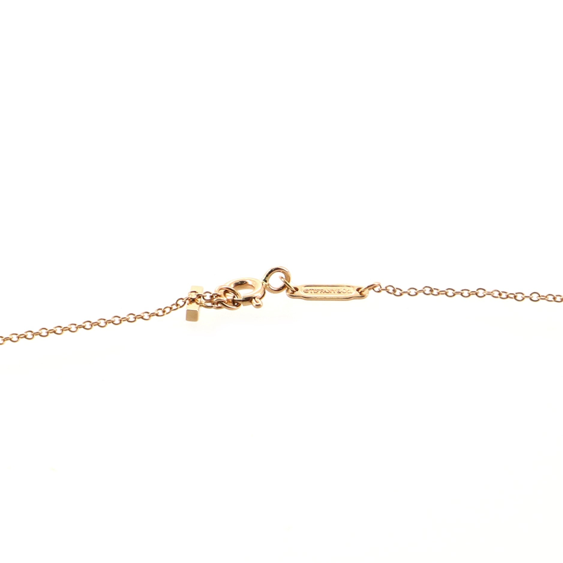 T Smile Pendant Necklace 18K Rose Gold Small