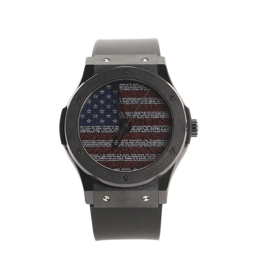 Classic Fusion Liberty Bang Limited Edition USA Flag Automatic Watch Ceramic and Rubber 45