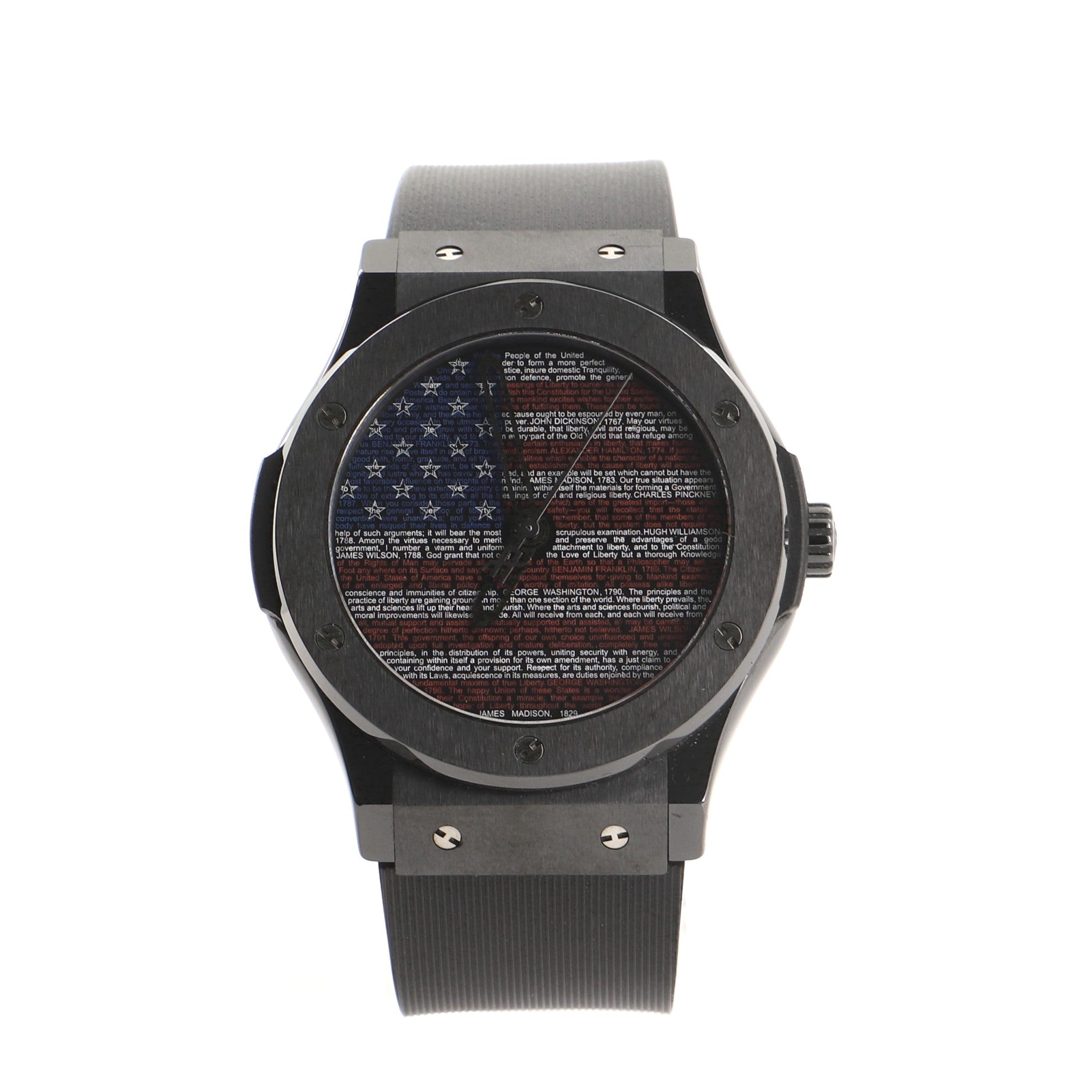 Classic Fusion Liberty Bang Limited Edition USA Flag Automatic Watch Ceramic and Rubber 45