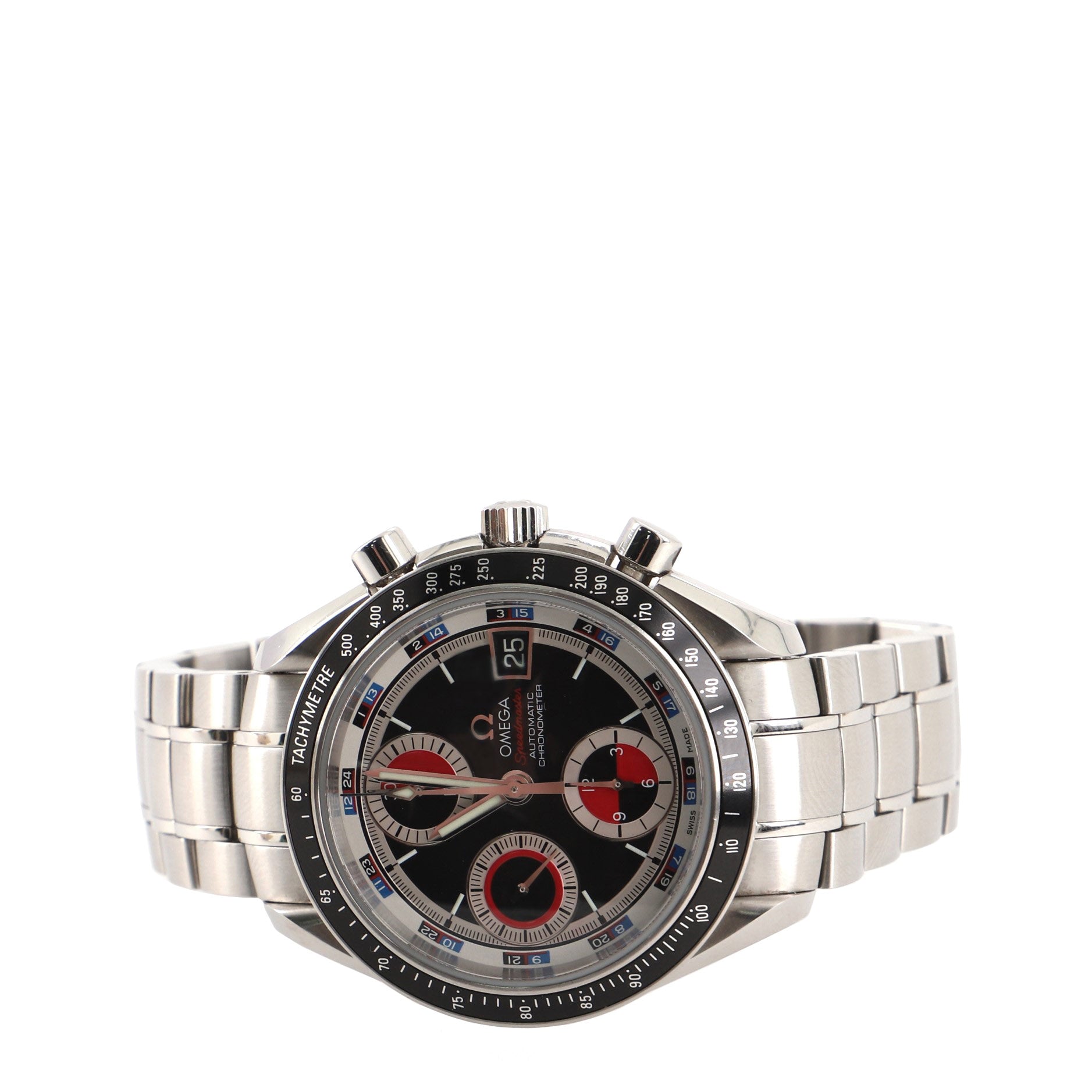 Speedmaster Casino Dial Date Chronograph Chronometer Automatic Watch Stainless Steel 40