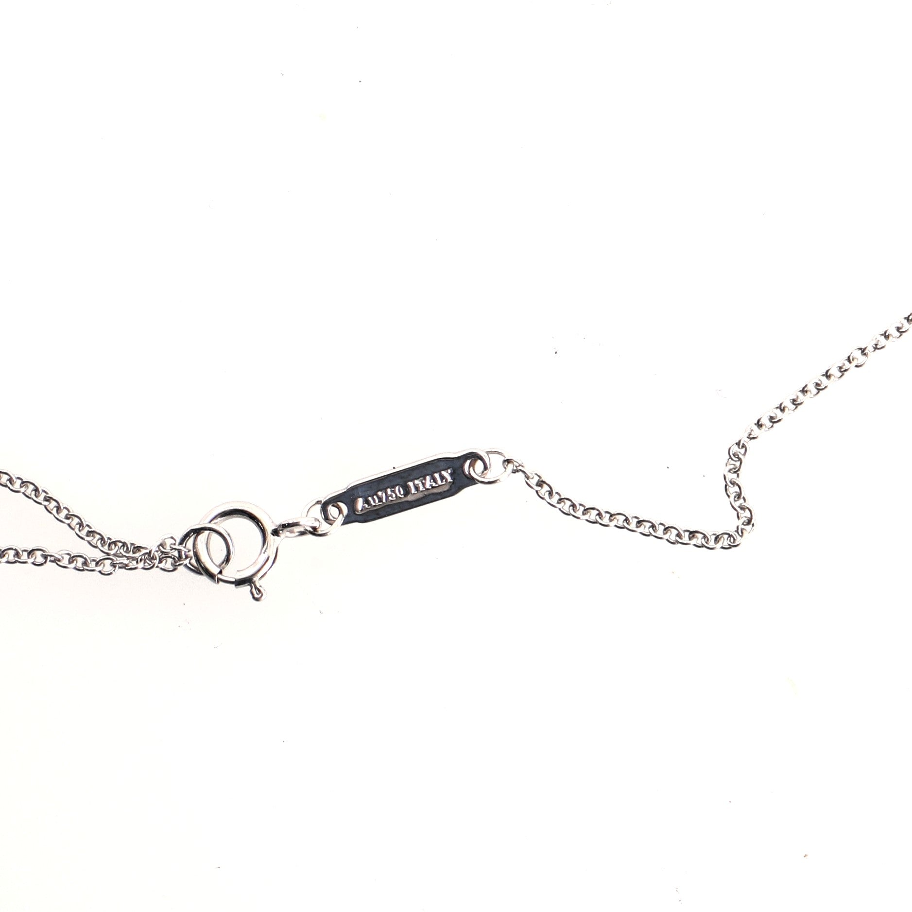 T Smile Pendant Necklace 18K White Gold with Diamonds Mini