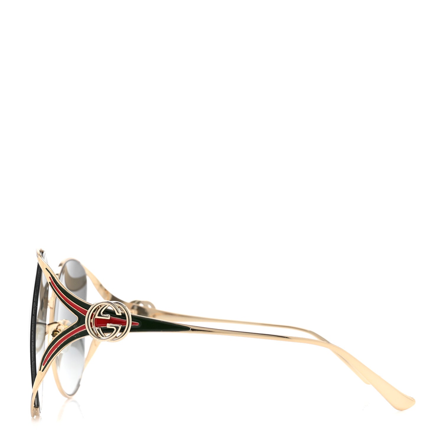 Metal Oversized Round Frame GG0225S Sunglasses Gold