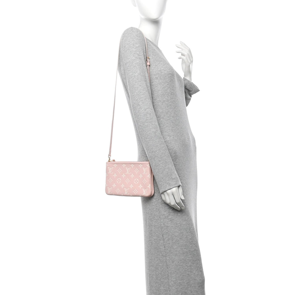 Empreinte Monogram Double Zip Pochette Rose