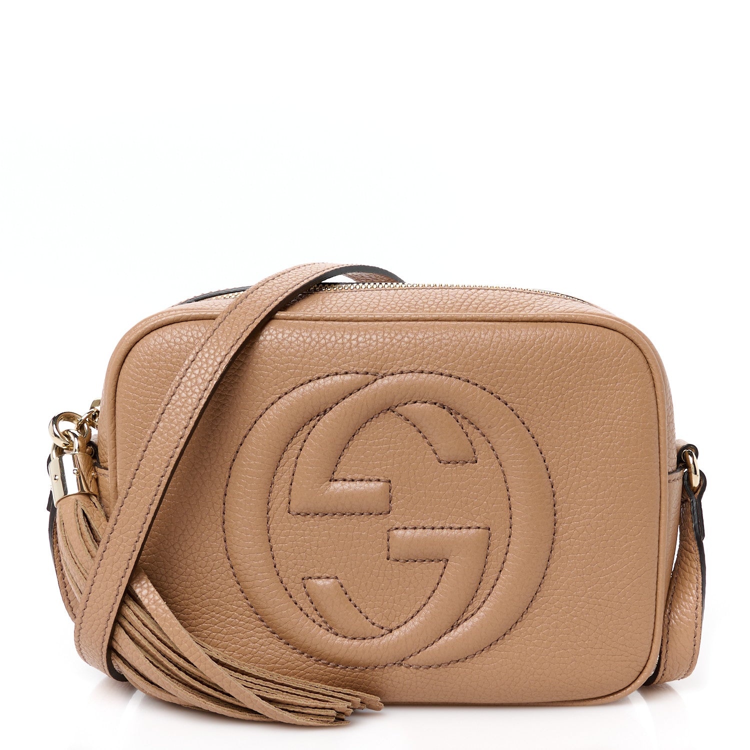 Pebbled Calfskin Small Soho Disco Bag Camelia
