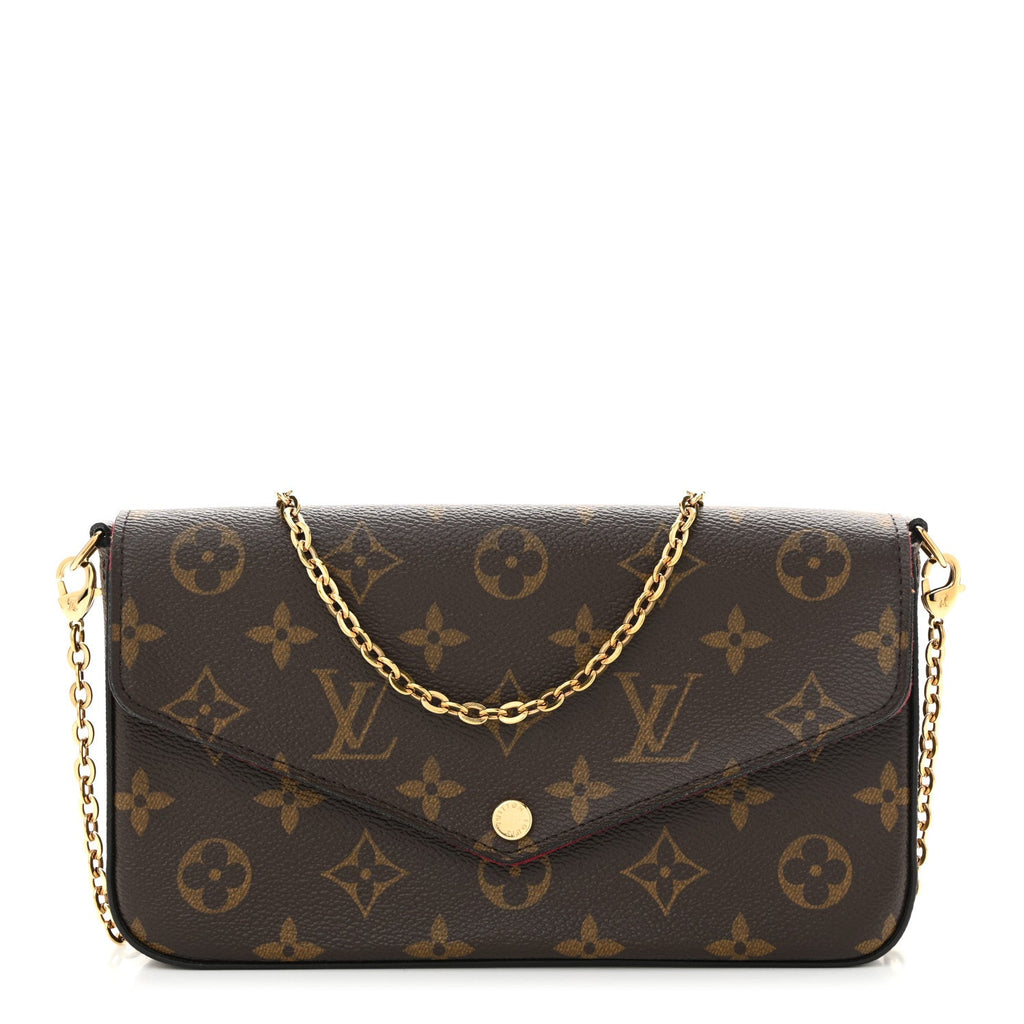 Monogram Pochette Felicie Chain Wallet Fuchsia