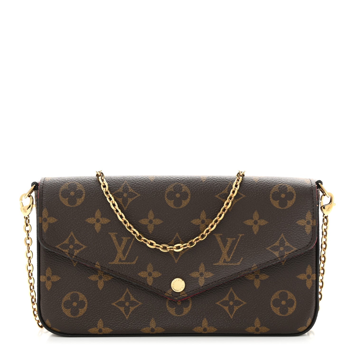 Monogram Pochette Felicie Chain Wallet Fuchsia