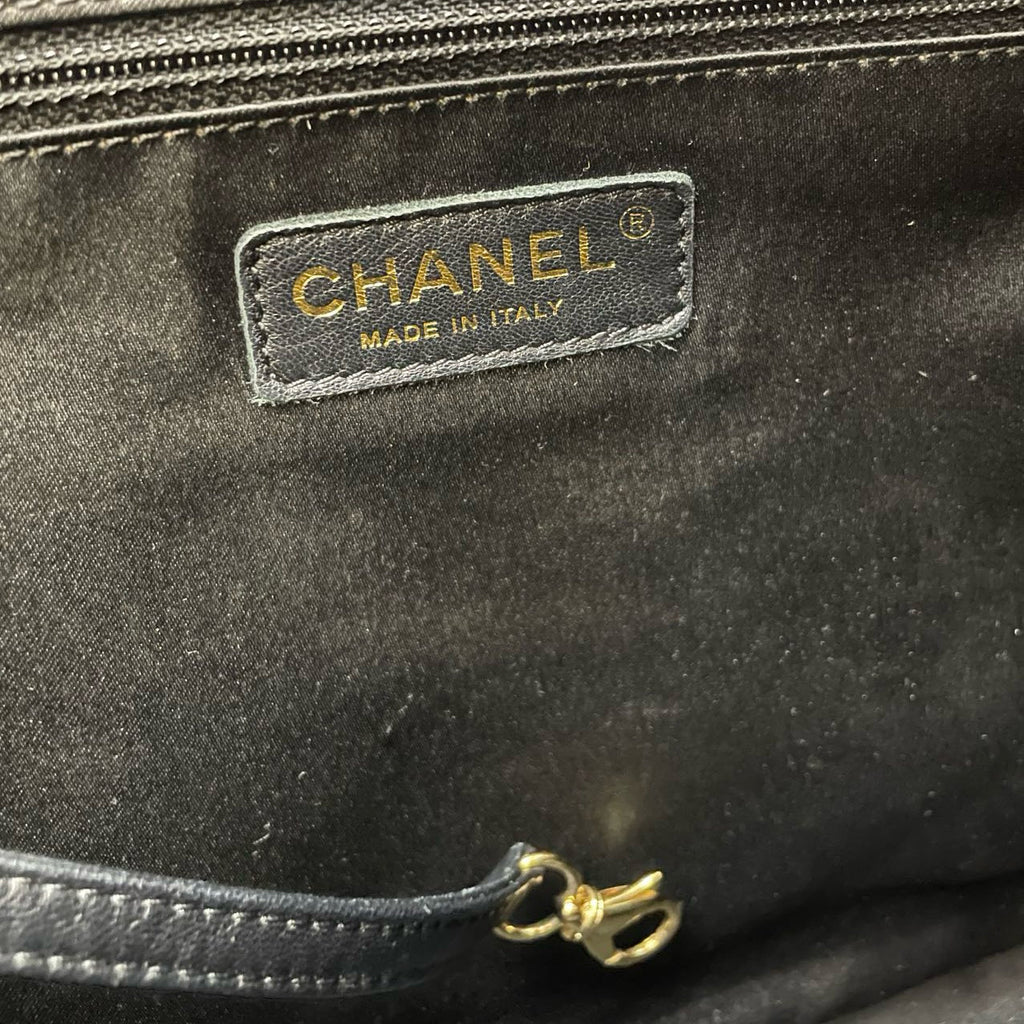 Chanel Large Black Grand Shopping XL GST Tote Bag In Caviar Leather With Gold Hardwares