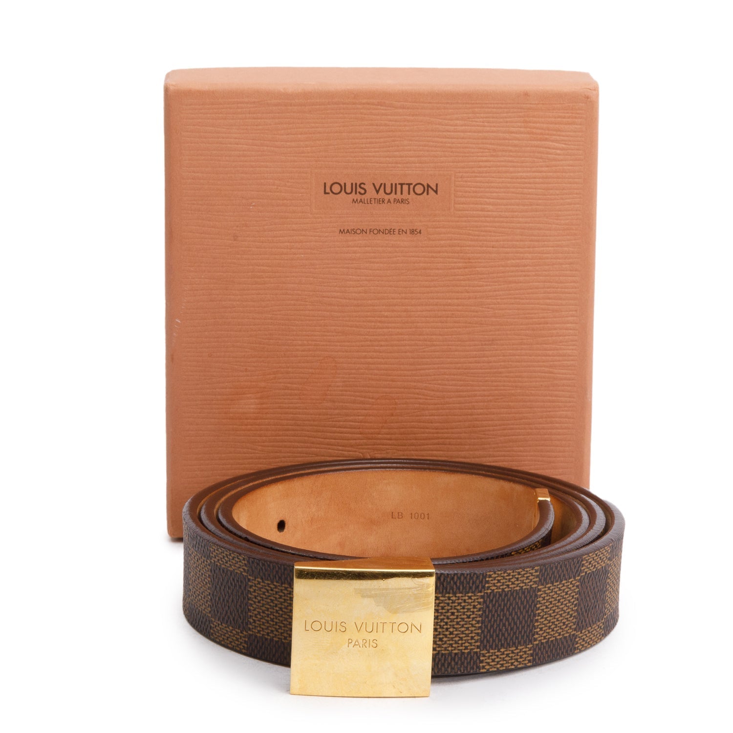 Louis Vuitton Damier Ebene Canvas Ceinture 30 MM Belt w/ Box