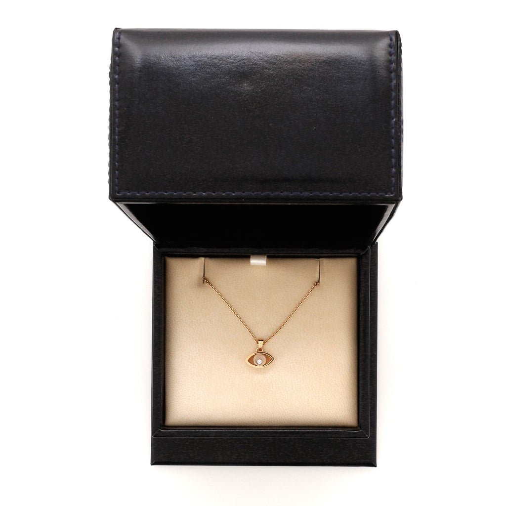 Evil Eye Pendant Necklace 18K Rose Gold with Diamond