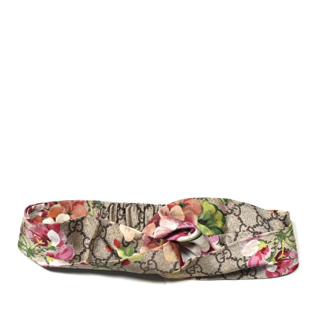Silk Monogram Blooms Print Headband Antique Rose