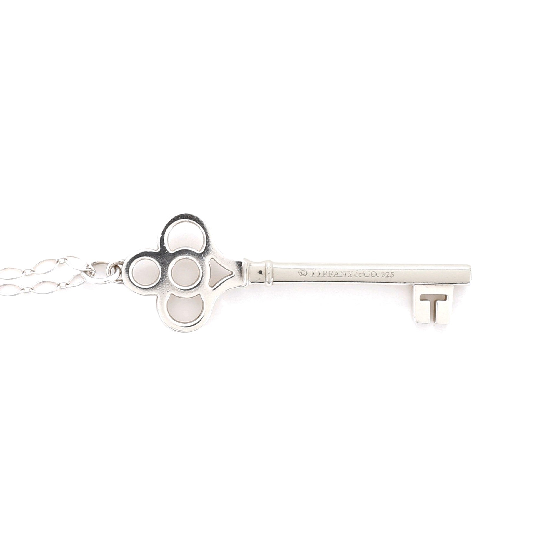 Crown Key Pendant Necklace Sterling Silver