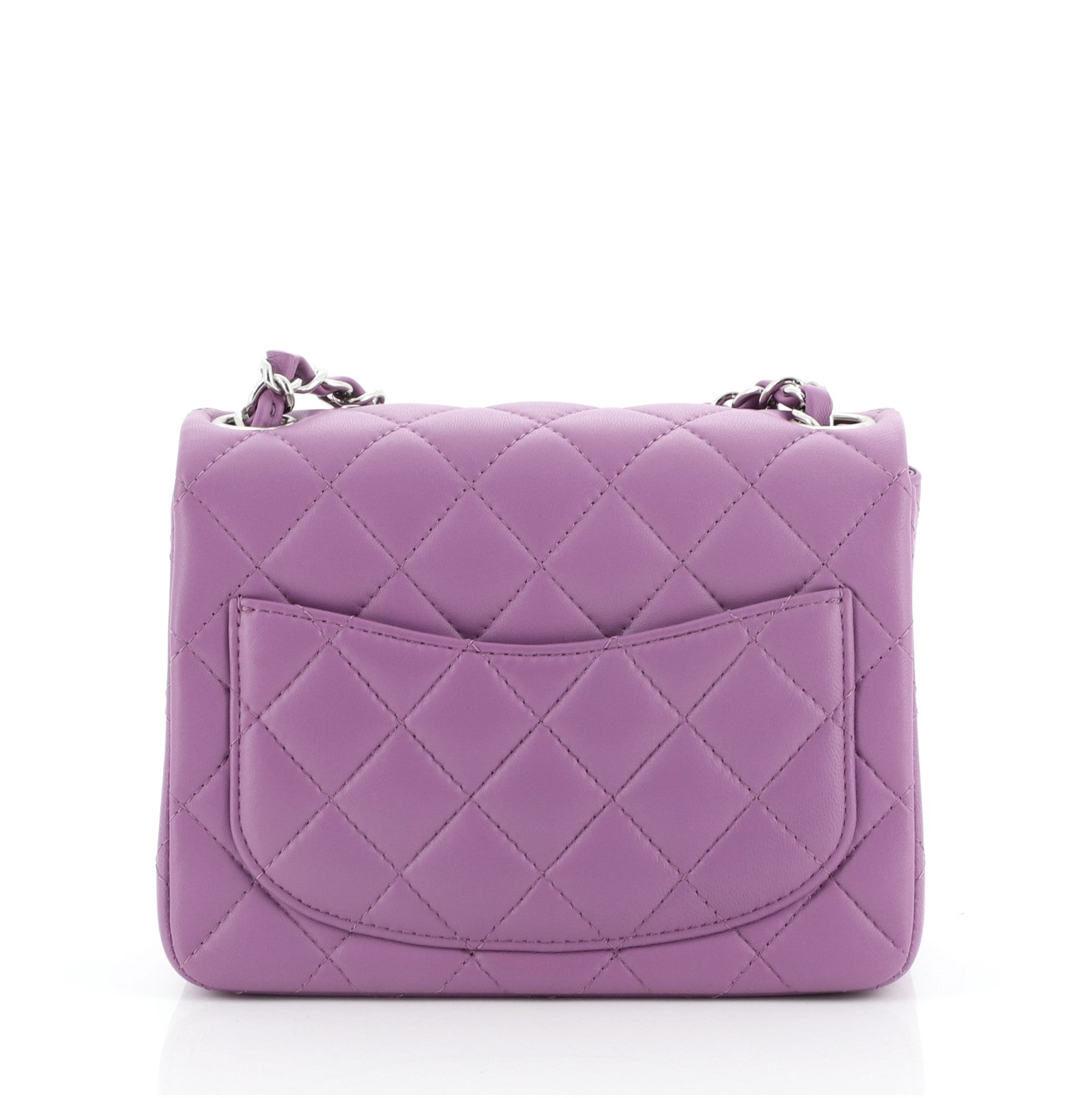 Square Classic Single Flap Bag Quilted Lambskin Mini