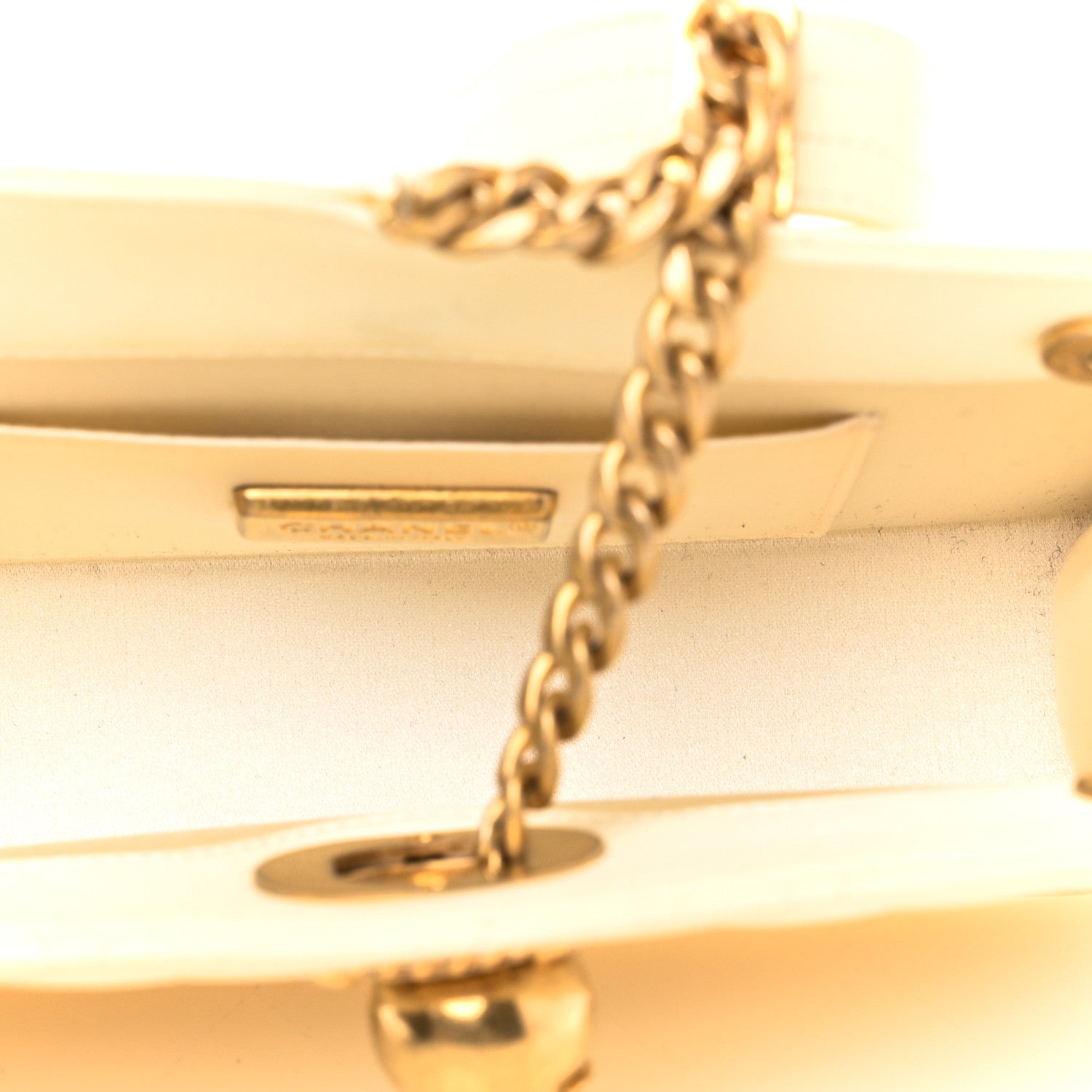 Lambskin Quilted Evening By The Sea Clutch  White