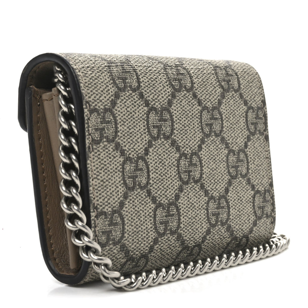 GG Supreme Monogram Dionysus Coin Purse Taupe