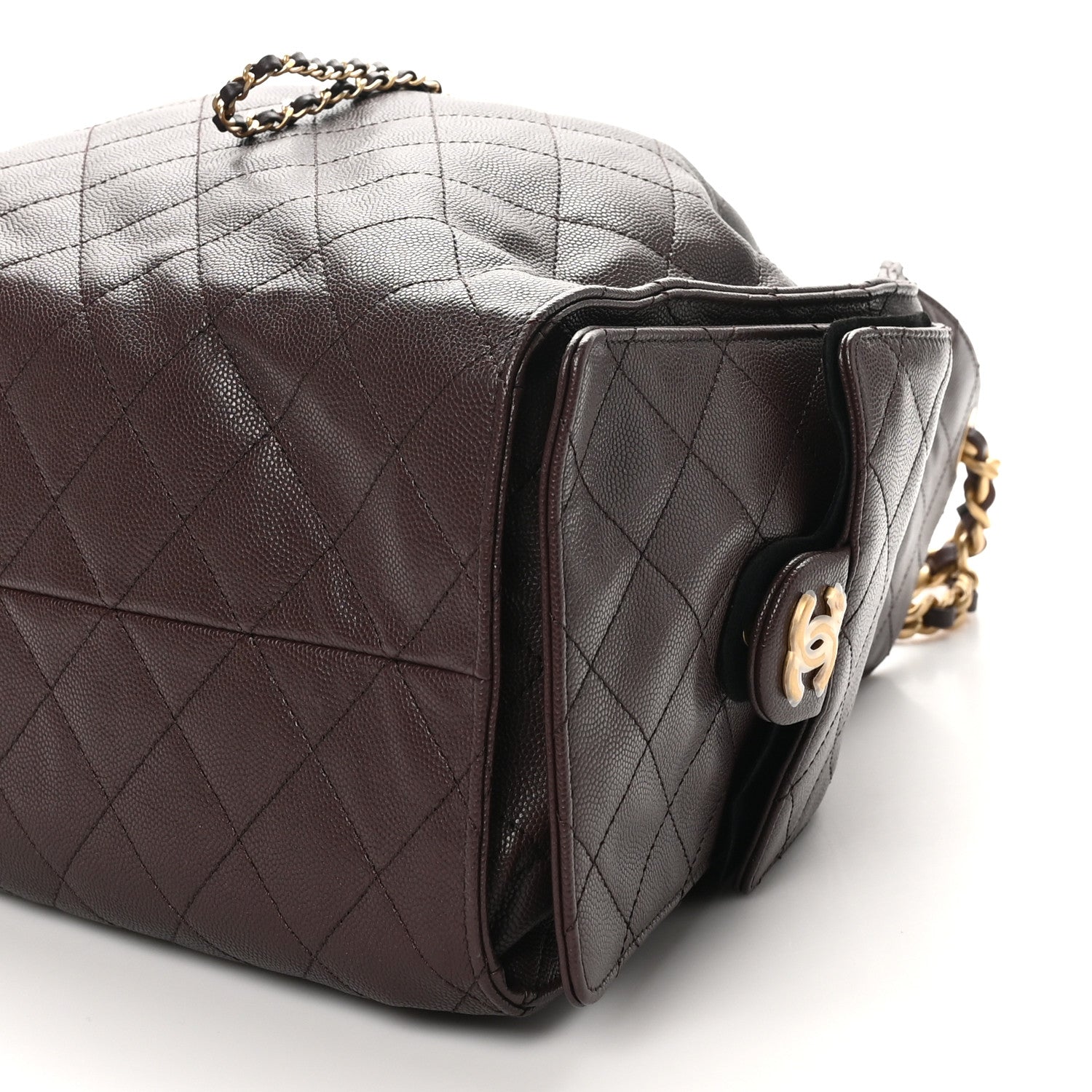 Caviar Quilted Medium Chanel 25 Handbag Dark Brown