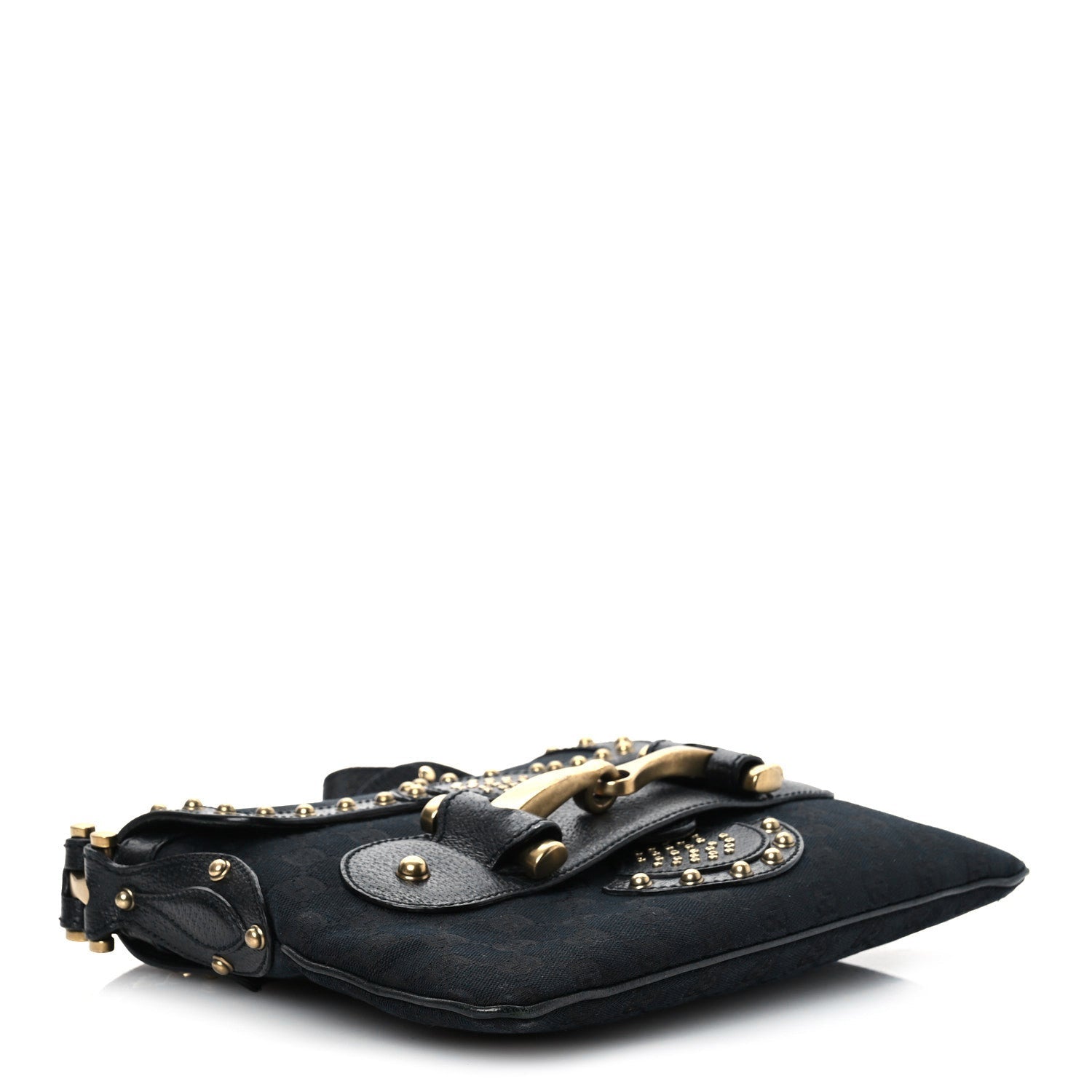 Monogram Studded Pelham Runway Flap Bag Black