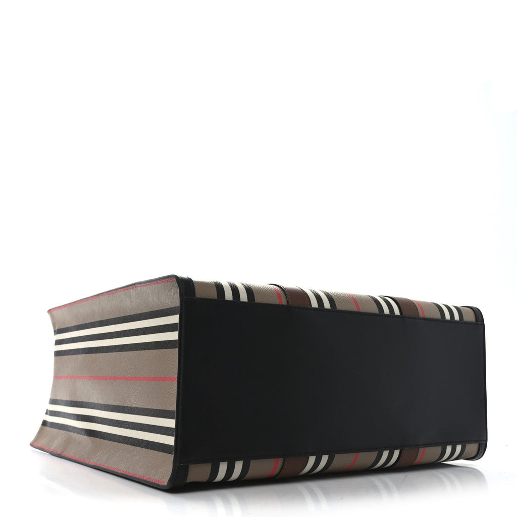 E-Canvas Stripe Book Tote Archive Beige
