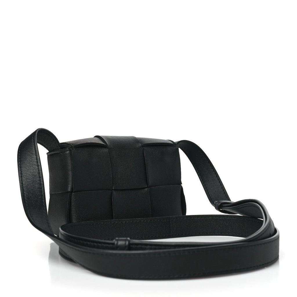 Lambskin Maxi Intreccio Candy Cassette Crossbody Bag Black