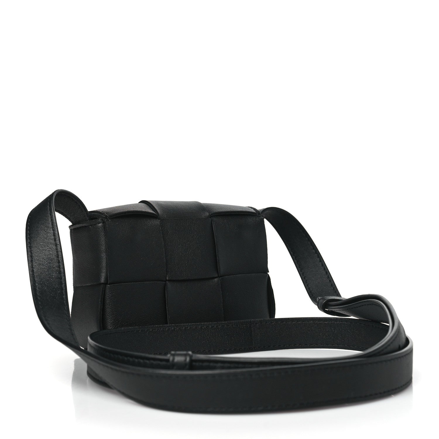Lambskin Maxi Intreccio Candy Cassette Crossbody Bag Black