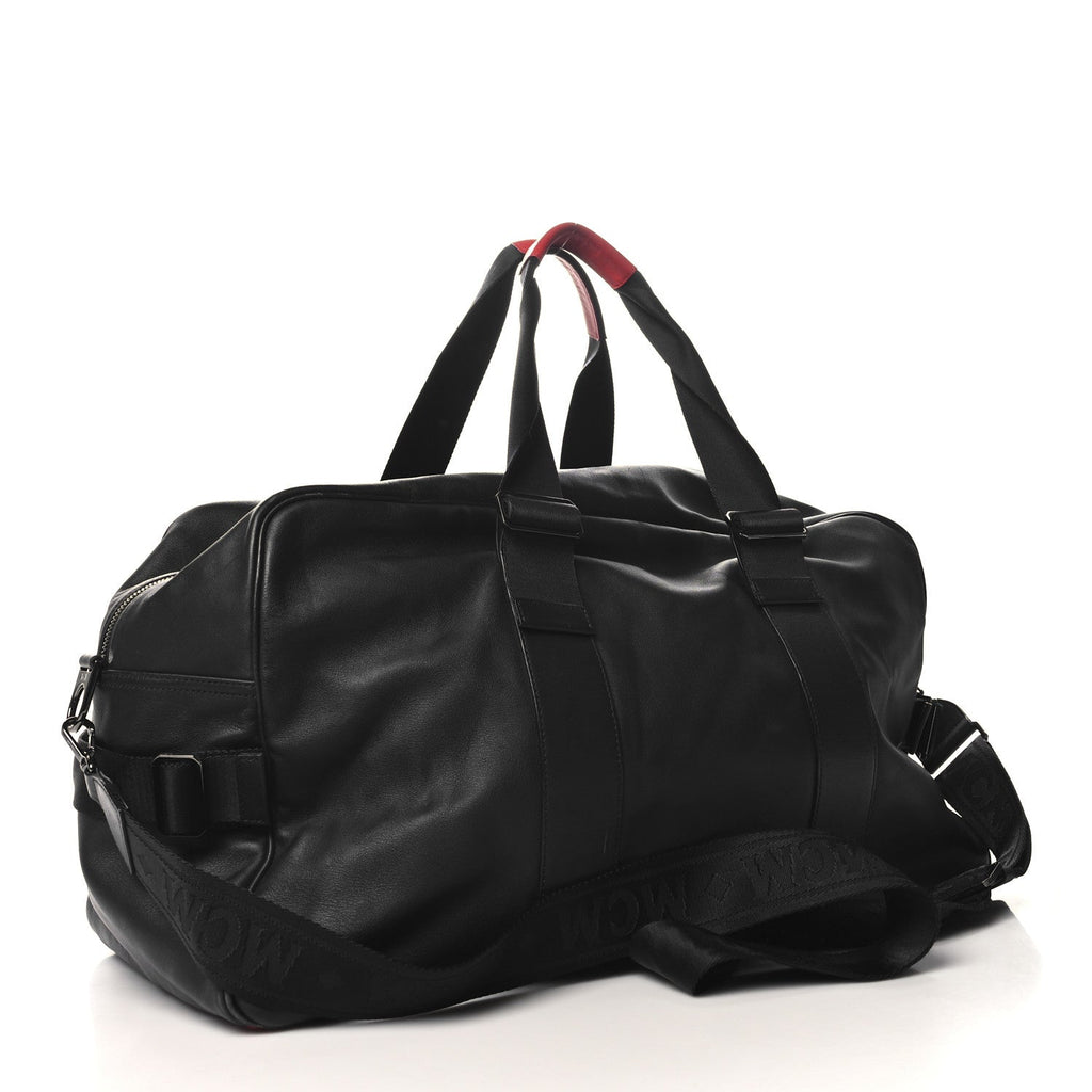 Calfskin Duffle Bag Black Red