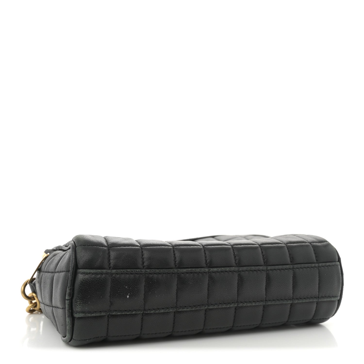 Lambskin Carre Quilted Cassandre Mini Camera Bag Black