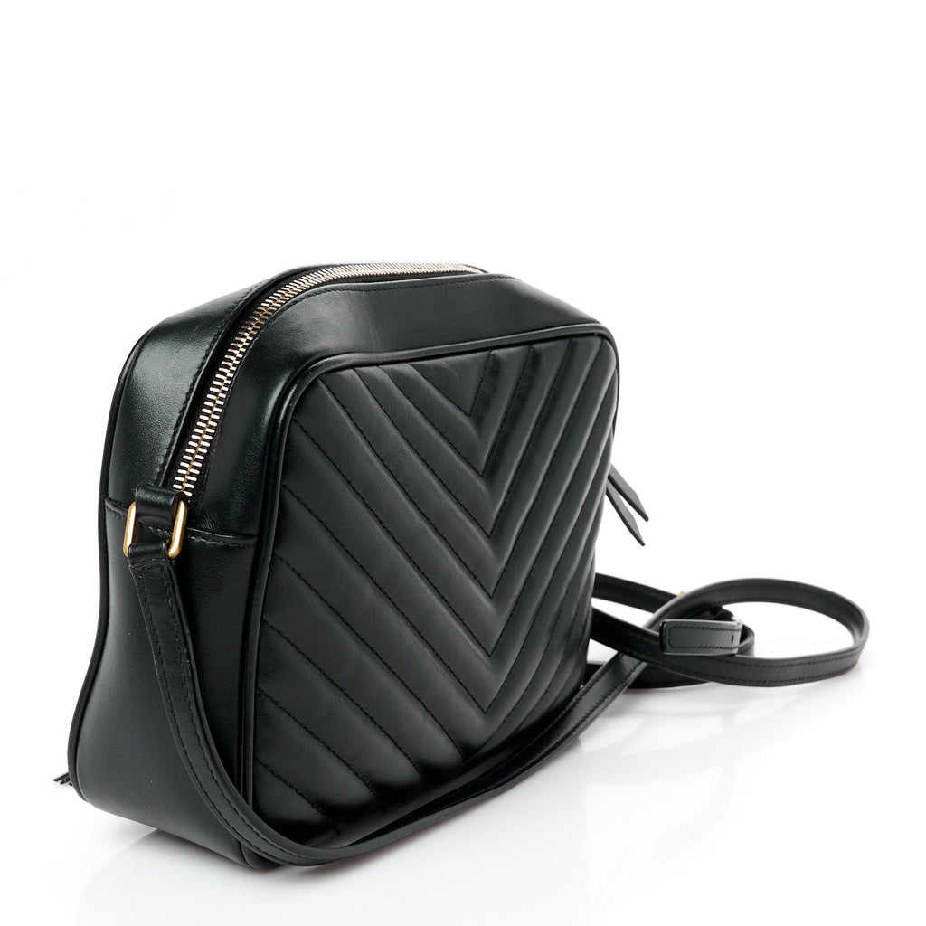 Calfskin Matelasse Monogram Lou Camera Bag Black