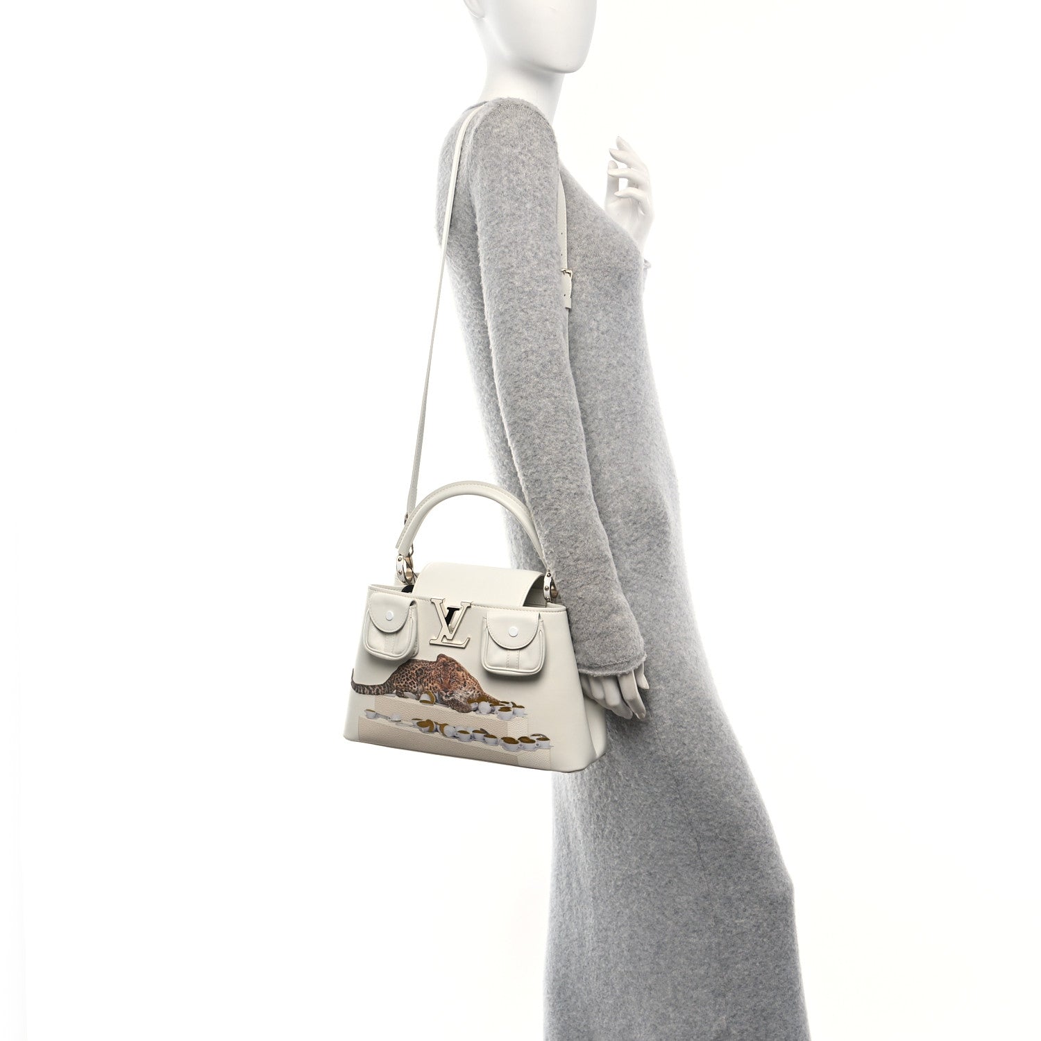 X PAOLA PIVI Taurillon Arty Capucines MM White