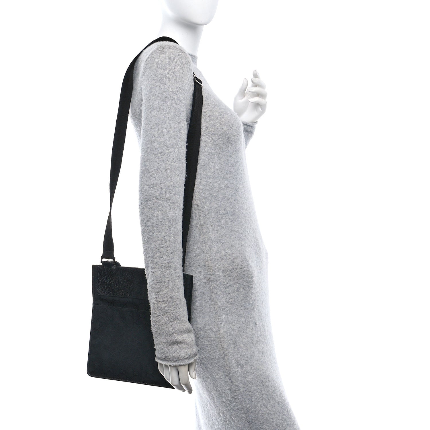 GG Monogram Messenger Crossbody Bag Black