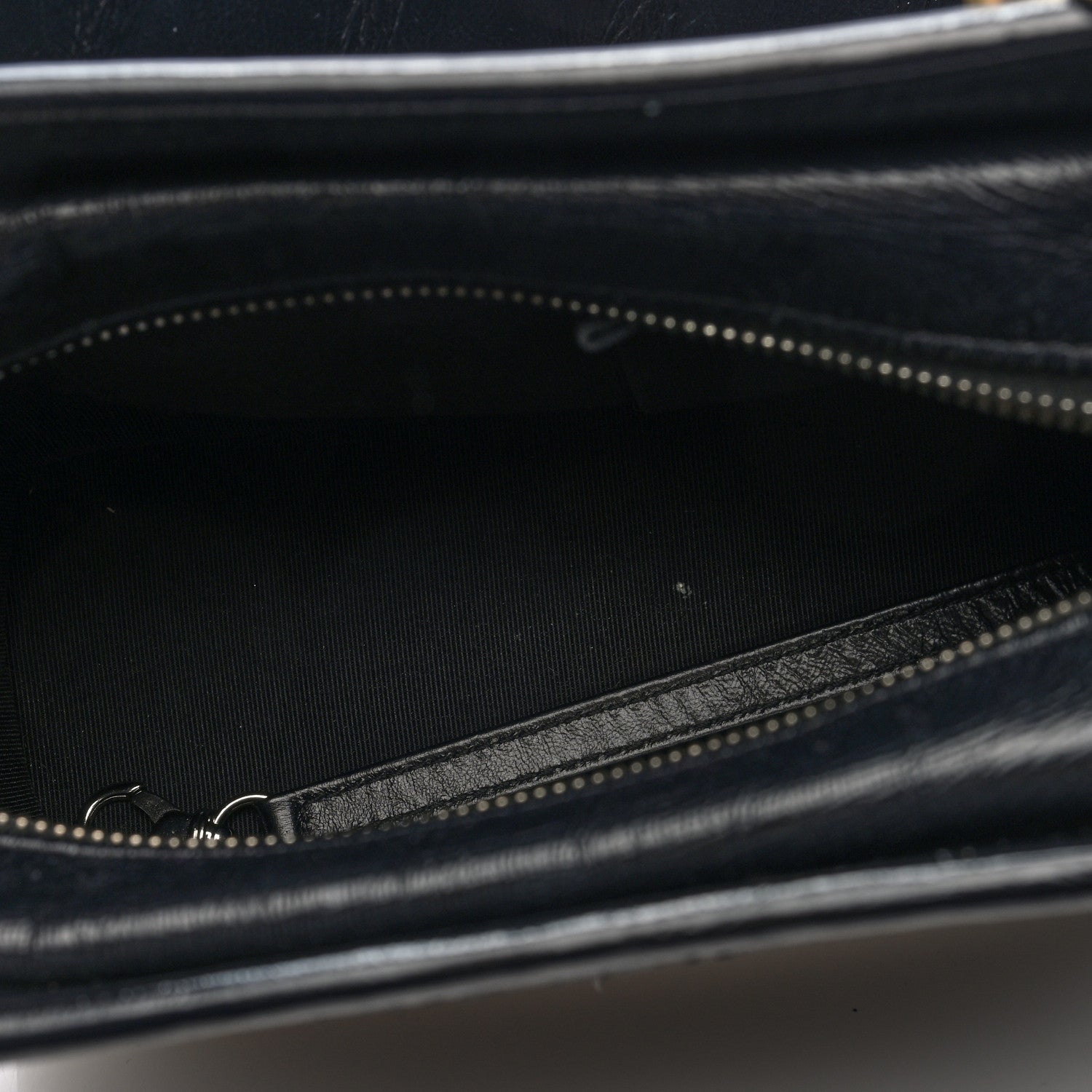 Calfskin Wool Felt Embossed Small Gabrielle Logo Hobo Black